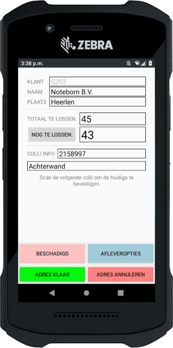 Pakketscanner-app voor Noteborn