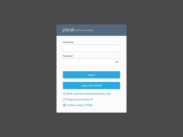 OAuth login extension for Plesk